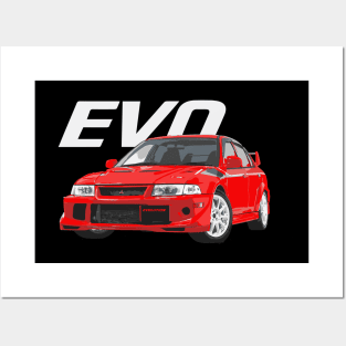 evo 6 EVOLUTION VI jdm CLASSIC MITSUBISHI RALLY CAR Posters and Art